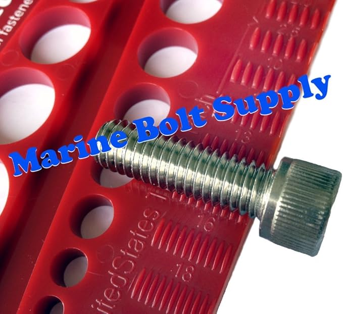 Nut, Bolt & Screw Gauge Standard & Metric Coarse & Fine Diameter, Length & Thread Pitch (Blue)
