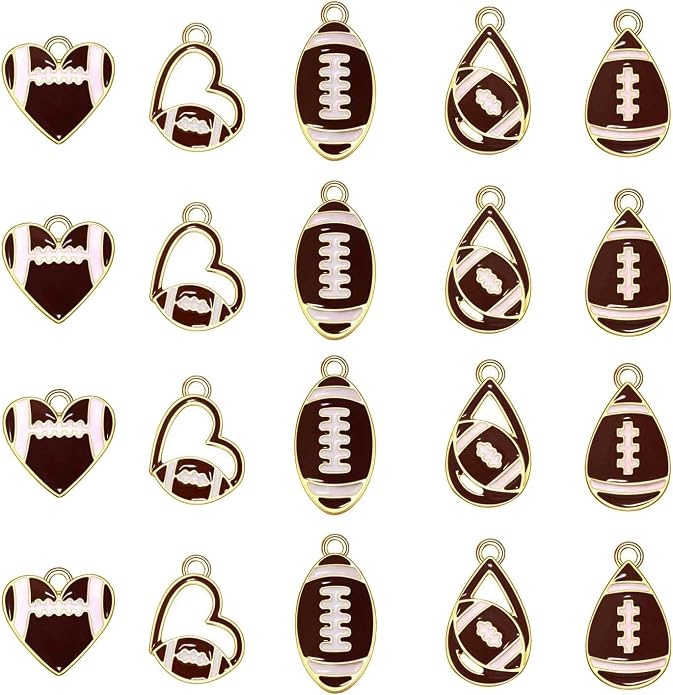 20PCS Sports Charms Enamel Basketball Baseball Pendant Charms by ANGLESJELL