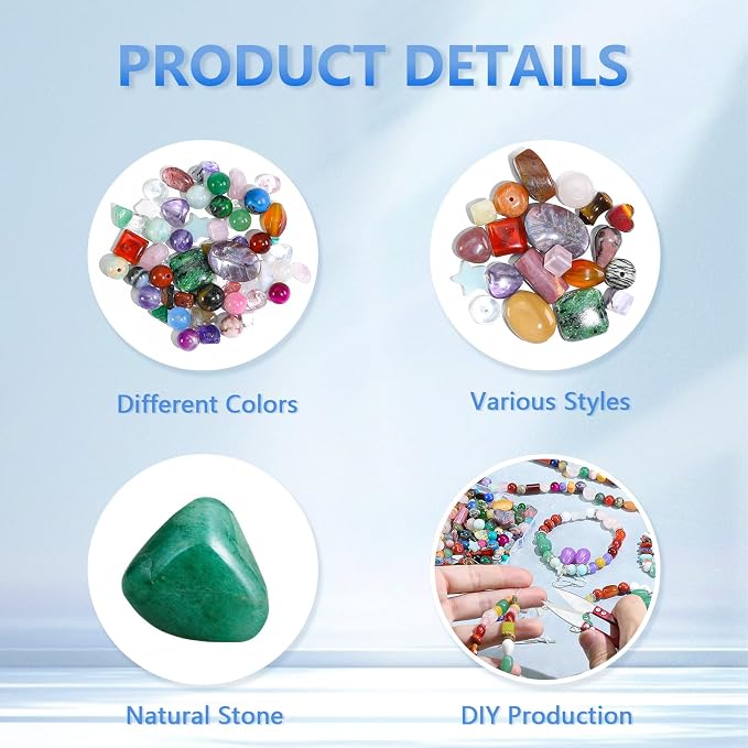 Assorted Natural Stone Beads for Jewelry Making - Image 6