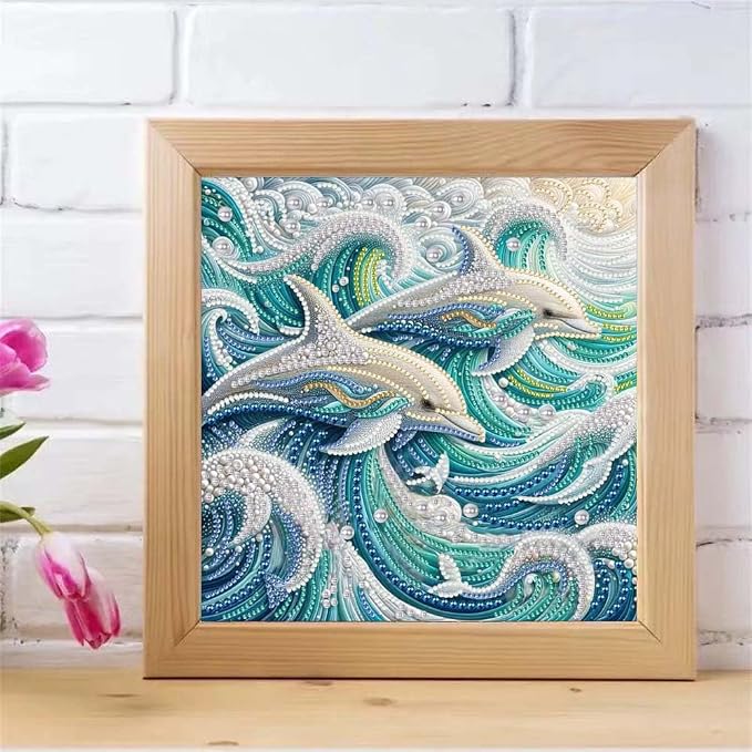 Dolphin Animal Special Shape Diamond Art Kits - Image 3