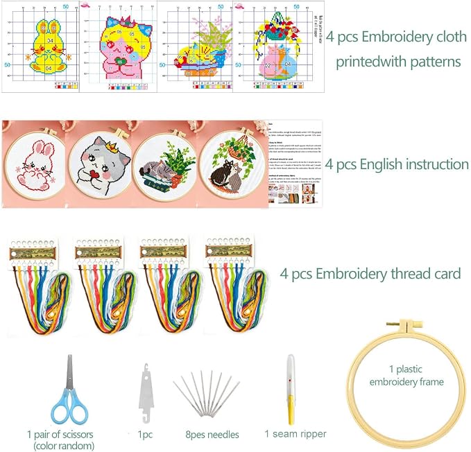 Zhenqing 4-Piece Cross Stitch Kit - Image 4