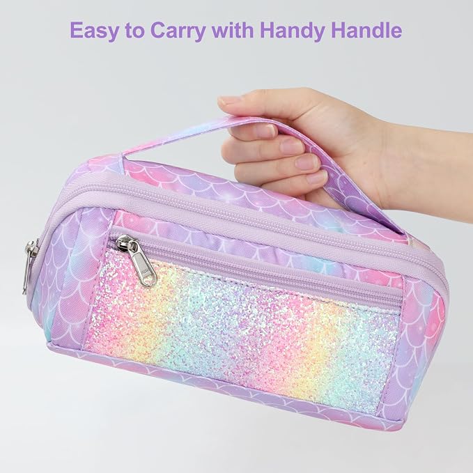 Large Pencil Case for Girls, Aesthetic Pencil Pouch for School, Wide Opening - Image 7