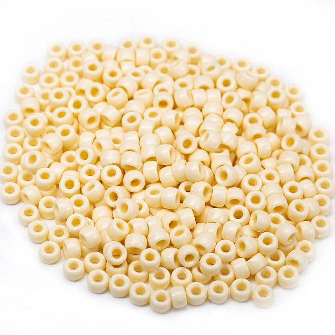Gxueshan 1000 Pcs Acrylic Pony Beads 6x9mm Pony Beads Bulk DIY - Image 3