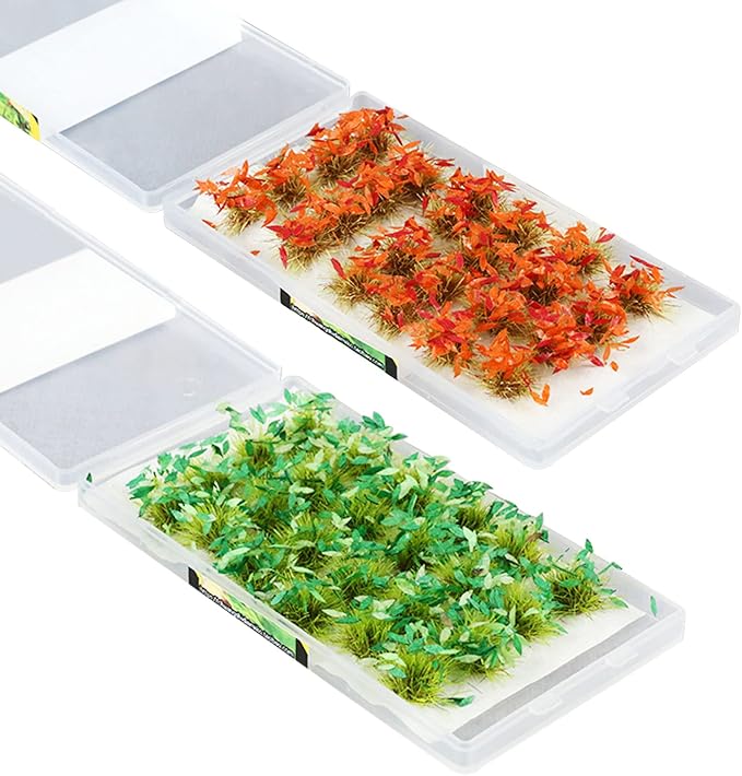Woohome 48 PCS Static Grass Tuft 2 Color Model Grass Tufts Railway Artificial by Woohome