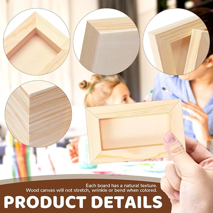 FSWCCK 10 Pack 3 x 5 inch Wood Panel Boards, Unfinished Wood Canvas Panels - Image 3