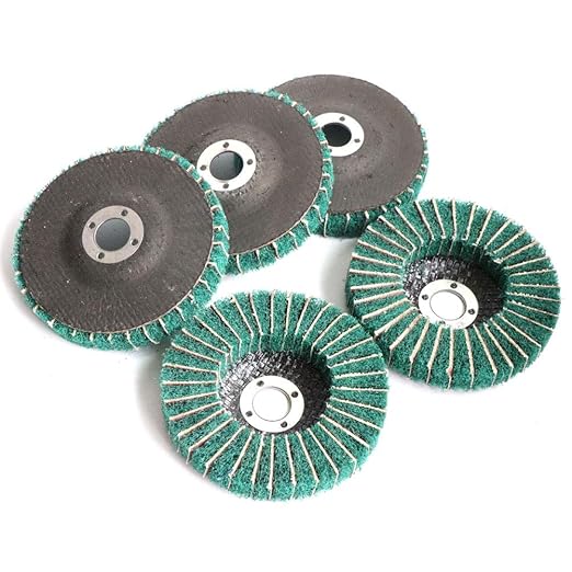 5Pcs 4.5" x 7/8" Nylon Fiber Flap Disc Polishing Grinding Wheel,Scouring pad Buffing Wheel for Angle Grinder, Polishing Tools (Grit 120)