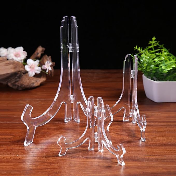 LonlyEagle 12 Pack 6 Inch Clear Plastic Easels or Stand/Plate Holders to - Image 3