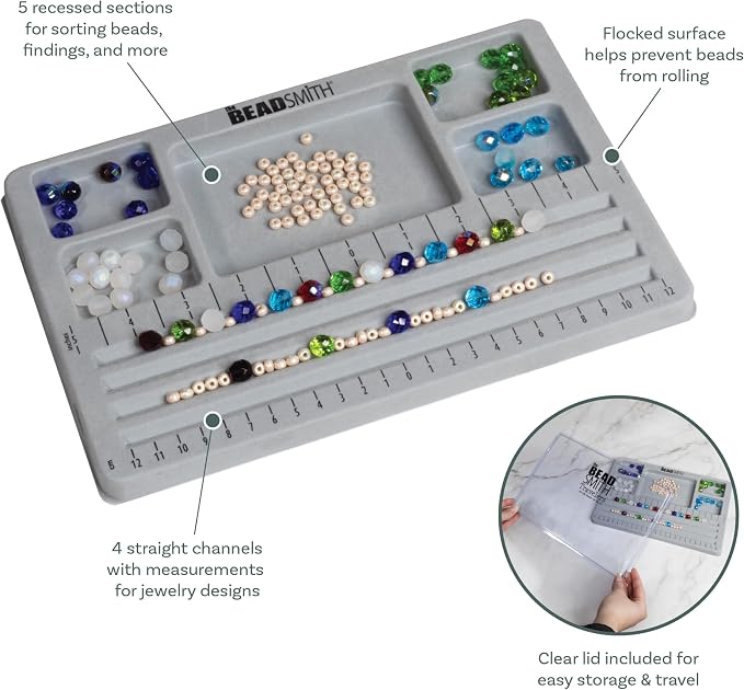 The Beadsmith Mini Bead Board, 5 Recessed Compartments, 7.75 x 11.25 inches - Image 4