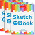3-Pack 50 Sheets 9" x 12" Journal Kit, Spiral Bound Art Diary, Bulk School by Hapikalor
