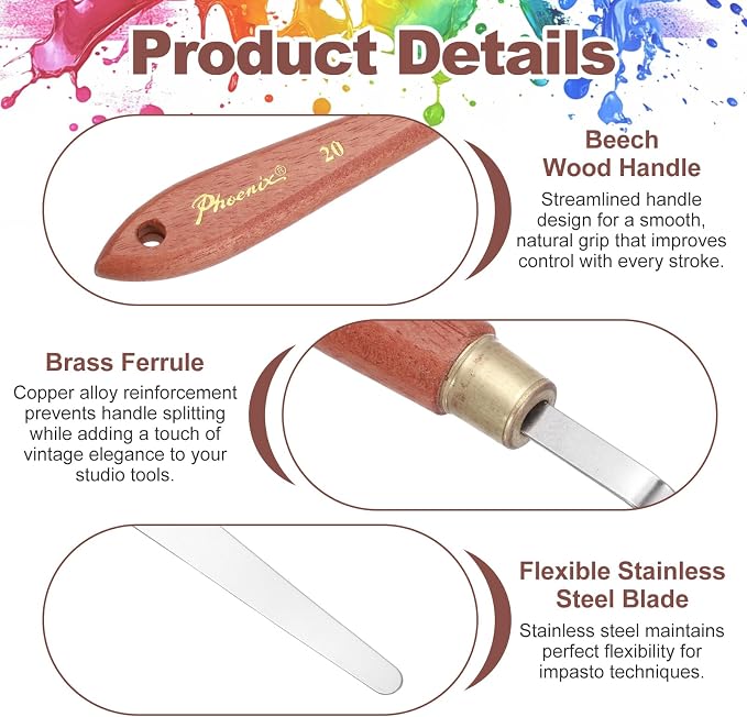MECCANIXITY Pack of 1 Palette Knife No.20, 8.6" Long Palette Knives - Image 3