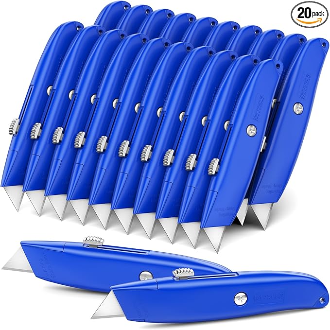DIYSELF Utility Knife, 20 Pack Heavy Duty Box Cutter Retractable, Box Cutter by DIYSELF
