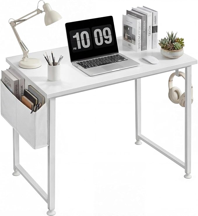 Lufeiya White Small Desk for Bedroom by LUFEIYA