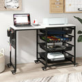 Craft Table with Wheels & Drawer, Extendable Cart with Pegboard, Arts and by Natwind