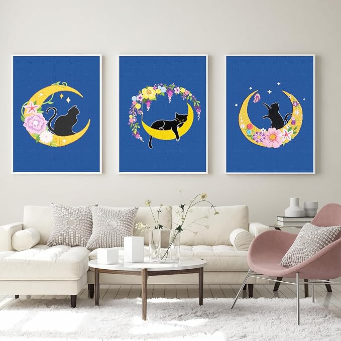 Louise Maelys 3 Sets Cat Moon Embroidery Kits - Image 7