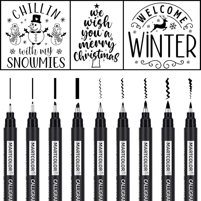 MARTCOLOR Calligraphy Pens, 9 Size Calligraphy Pens - Image 2