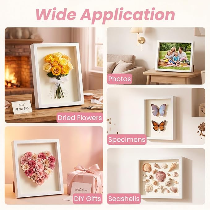 4 Pack Shadow Box Frame, 1.2" Depth 3D Picture Frame - Image 9