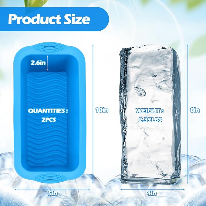 XANGNIER Extra Large Ice Block Mold, 2 Pack 4.7lbs Ice Cubes - Image 7
