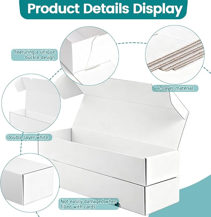 12-Pack 1100 Count Trading Card Storage Box, Sports Trading Card Boxes - Image 3