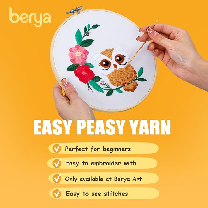 BERYA Owl Embroidery Kit, Embroidery Kit - Image 6