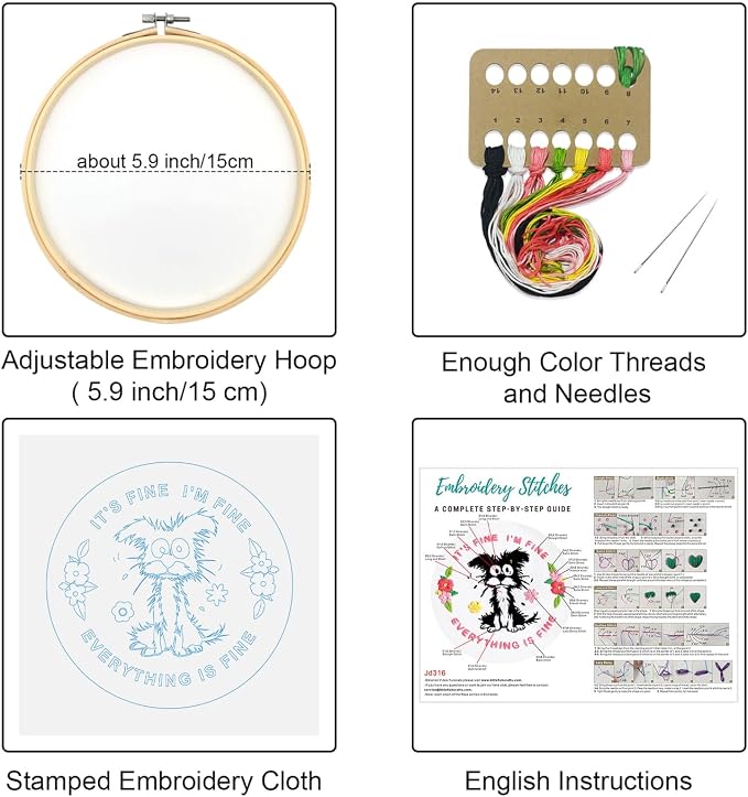 Louise Maelys Funny Dog Embroidery Kits - Image 2