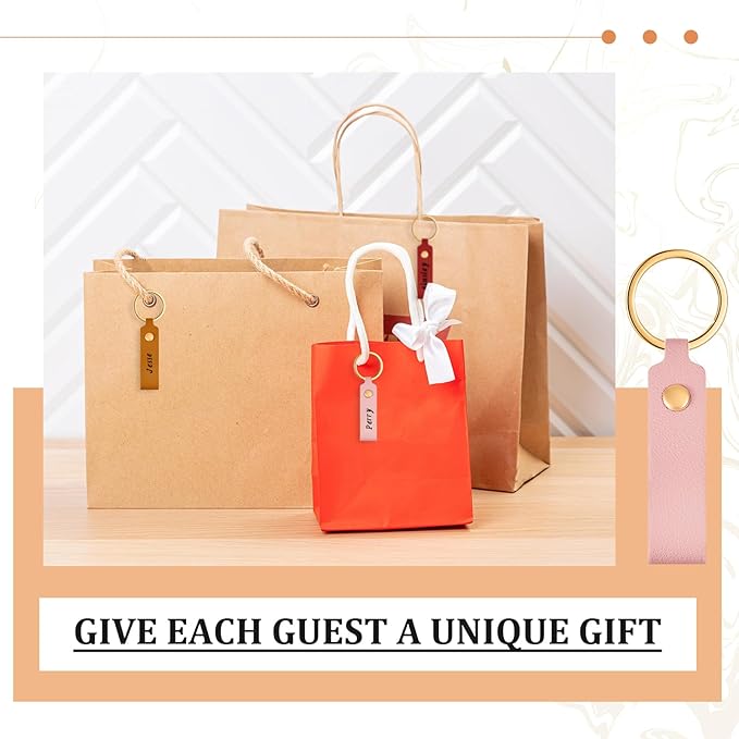 Wavyknot 50 Pcs PU Leather Keychain Blanks Bulk Laser Engraving Blanks Keychain - Image 6
