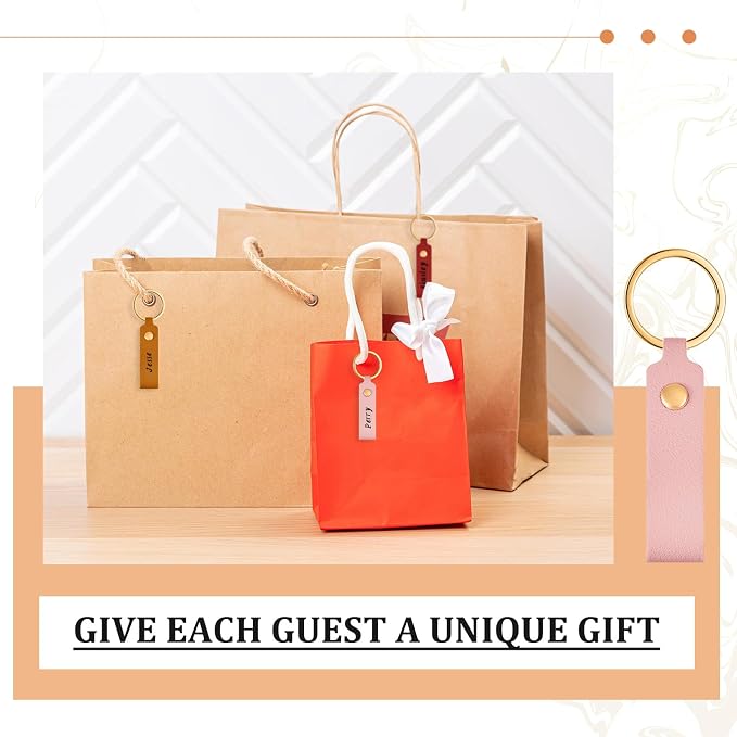 Wavyknot 100 Pcs PU Leather Keychain Blanks Bulk Laser Engraving Blanks - Image 6