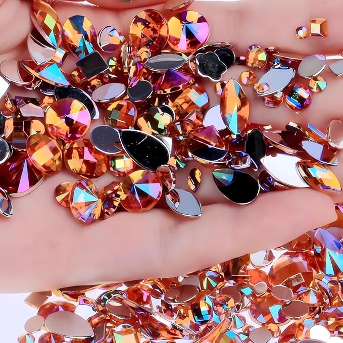 1000pcs AB Colorful Rhinestones Crystal Gems, Flatback Acrylic Gemstone Jewels by UYTRDVG