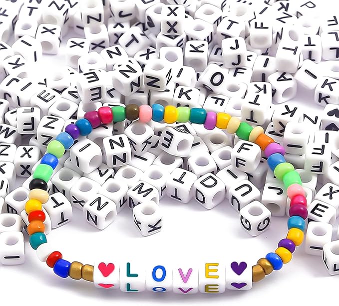 YMSDZHL Alphabet Beads A-Z 1000Pcs Letter Beads, Acrylic 6x6mm Round Letter - Image 7