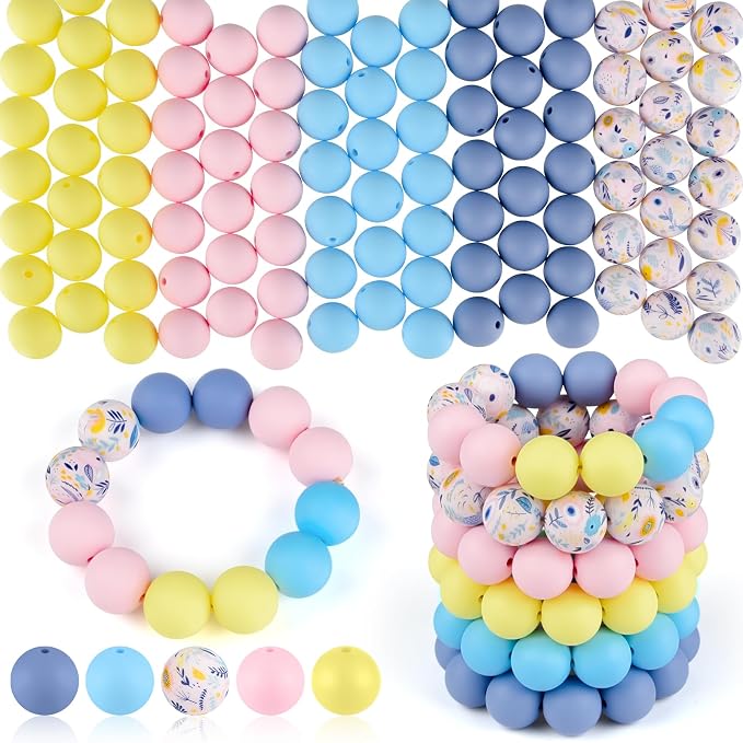 ASTARON 100 Pcs 15mm Silicone Beads by ASTARON
