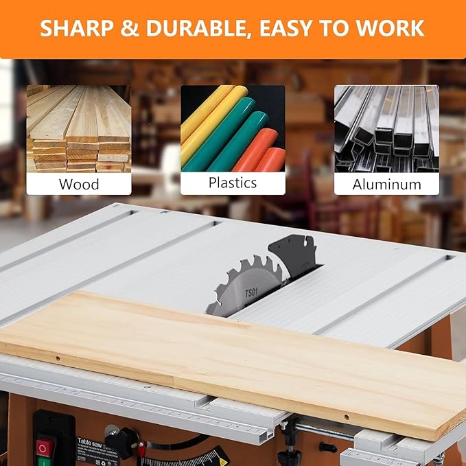 GAOMON Table Saw 10 Inch, 15 Amp 5000RPM Powerful Tablesaw With Stand & Protective Cover, 36 X 25 Inch Tabletop Saw 90° Cross Cut & 0-45° Bevel Cut, Adjustable Depth, for Woodwork