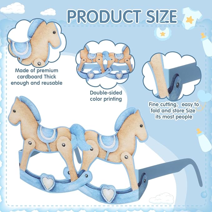 Pajean 32 Pcs Boy Baby Shower Party Decorations It's A Boy Baby Shower Themed - Image 3