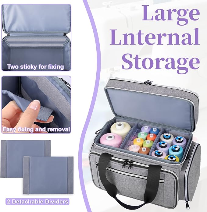 Anitor Large Sewing Supplies Organizer, Double Layer Sewing Storage Organizer - Image 5
