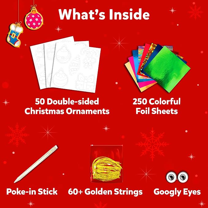 Skillmatics Foil Fun – Christmas Ornaments, Mess-Free Holiday Art - Image 2