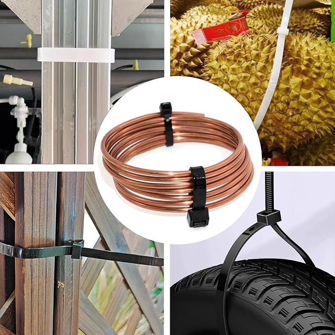 250lb White Zip Ties Heavy Duty 12 Inch Outdoor, Extra Large Cable Tie Wraps - Image 4