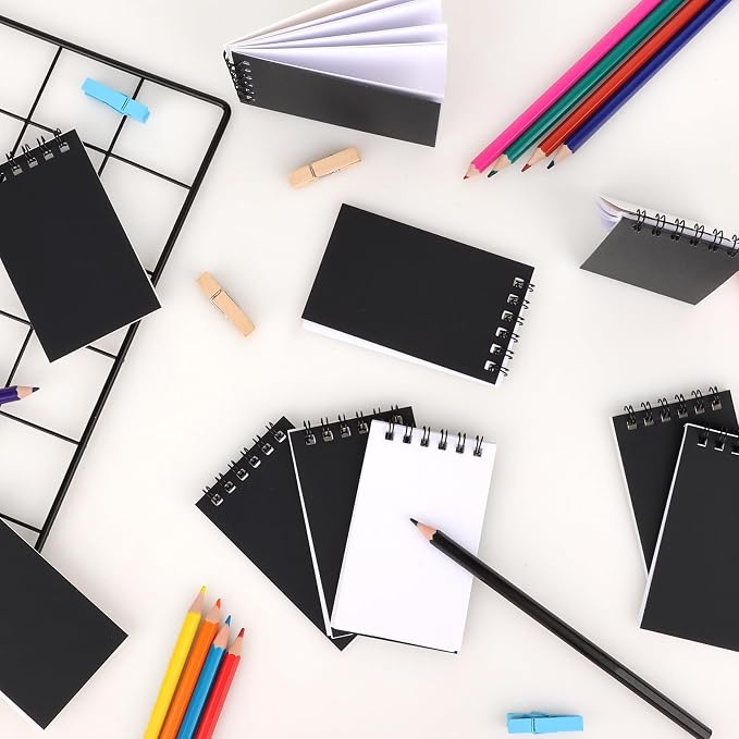 12 Pack Mini Pocket Notebooks Black Mini Spiral Notebooks - Image 6