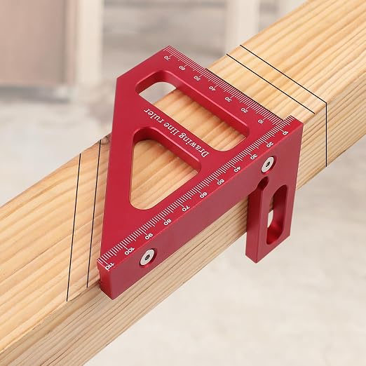 3D Multi-Angle Measuring Ruler, 45/90 Degree Aluminum Alloy Woodworking Square - Image 3