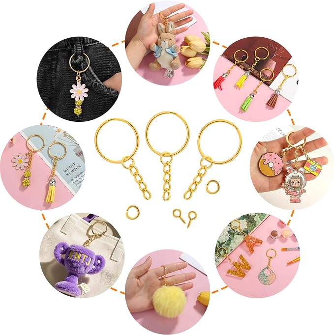 Audab 360Pcs Gold Keychain Bulk - Image 2