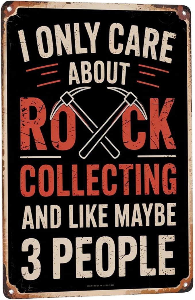 8x12 Inch Metal Sign Rock Collecting Rockhound Retro Wall Decor by LifeWheel
