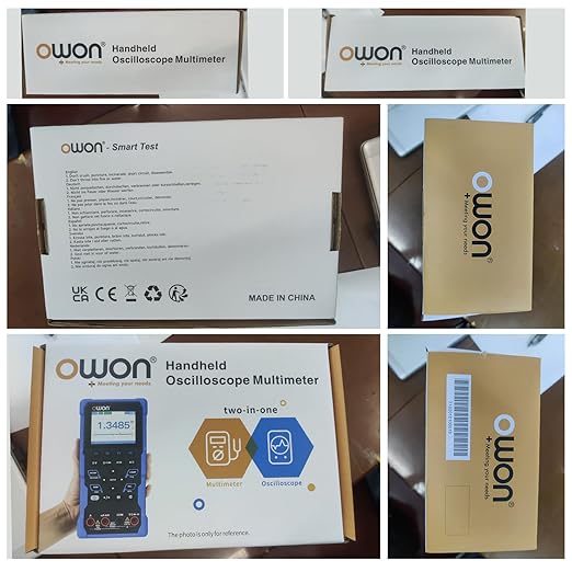 OWON Handheld Oscilloscope, Digital Multi Functional Oscilloscope Multimeters,20000 Counts Portable 2 in 1 Universal Test Instrument, with 3.5 inch LCD Screen Display 2CH 25Mhz Bandwidth HDS25