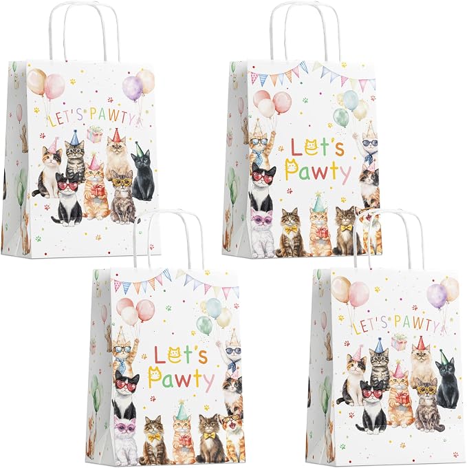 24 Pack Cat Party Favor Bags, Cat Gift Bags by Unknown