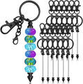 ROADPLUM 12 Pcs Beadable Keychain Bar, Alloy Blank Accessories Bulk by ROADPLUM