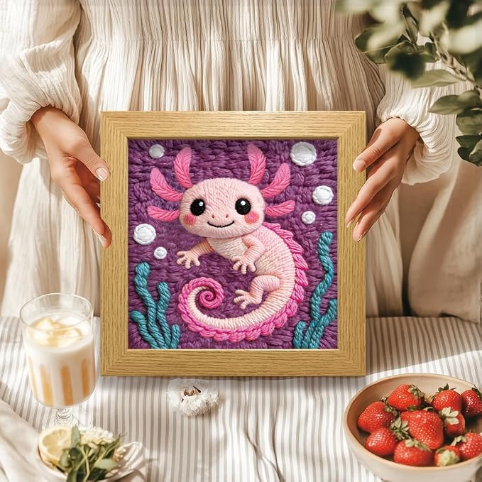 BEUNITONE Pink Axolotl Punch Needle Kit - Image 7