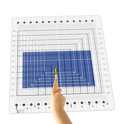 Quilting Ruler, 14.5 * 17.75", Slotted Patchwork Ruler & Template, Non-Slip by Unknown