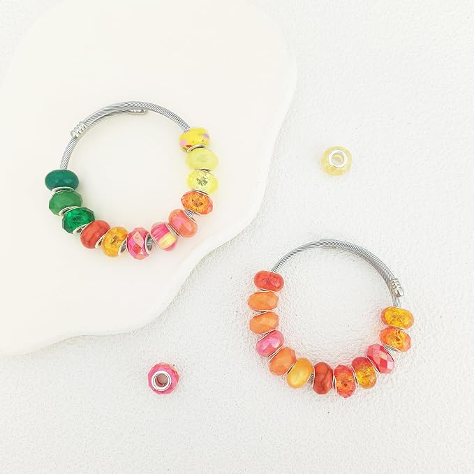 Zyehxed Large Hole Beads Orange Yellow Green Fairy Wand Garden Beads - Image 4