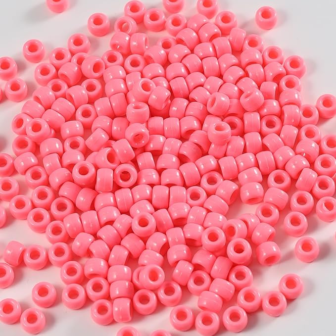 1000 Pcs Acrylic Pony Beads 6x9mm Bulk by Gxueshan