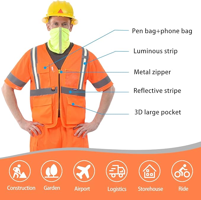 A-SAFETY High visibility Luminous vest Class 3