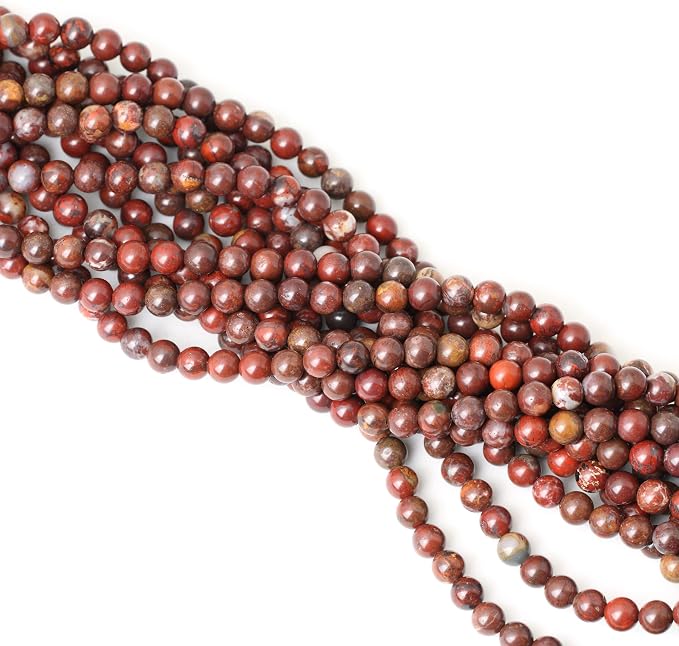 60PCS 6mm Natural Red Brecciated Jasper Gemstone Round Loose Beads Stone Beads - Image 4