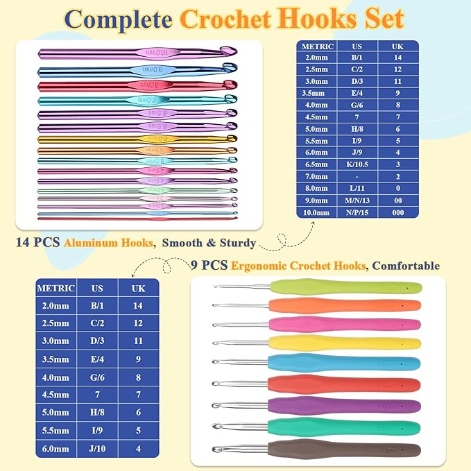 Aeelike Complete Beginner Kit 87PCS, Crochet Kit - Image 5