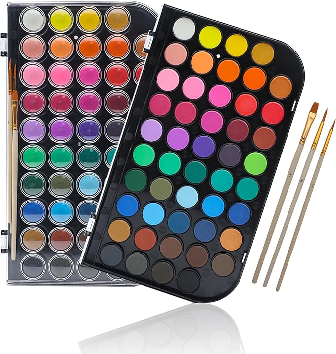 Artecho 48 Colors Watercolor Paint Set, Portable Travel Watercolor Cake Kit by Artecho