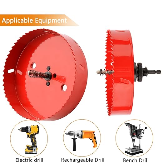 Heavy Duty Hole Saw Bit With Hex Shank, HSS Arbor Bi-Metal Cutter for Wood Corn Hole Boards, Plastic, Drywall (125)